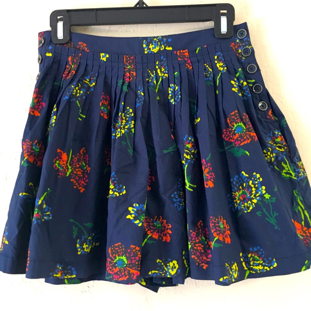 Ulla Johnson 100% Cotton Shorts Skort 2 Blue Floral Festival Beach Boho